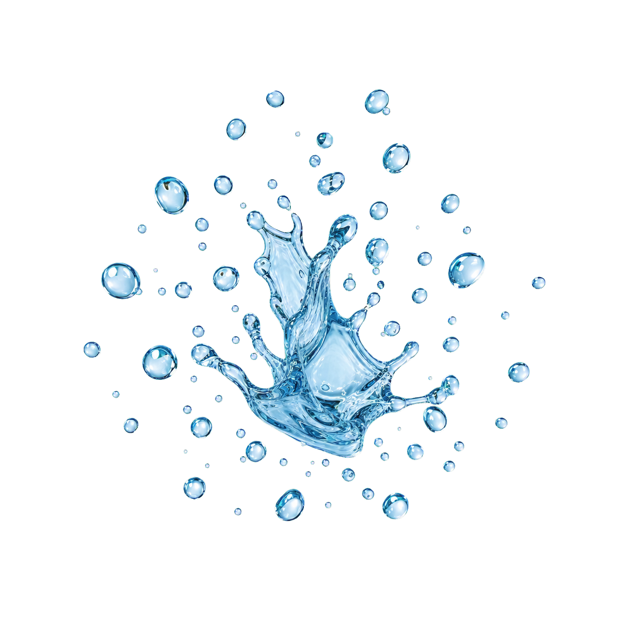 Suspended water droplets