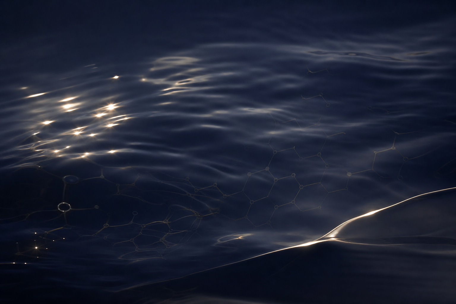 Moonlit deep-sea water surface